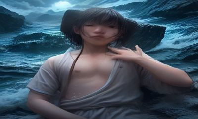 手机屏幕上显示漫画App界面，用户手持手机在咖啡馆阅读，背景虚化温暖