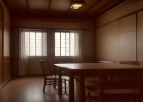 秘密教学漫画封面，教室场景，阳光从窗户斜射进来，两个人物侧影在黑板前